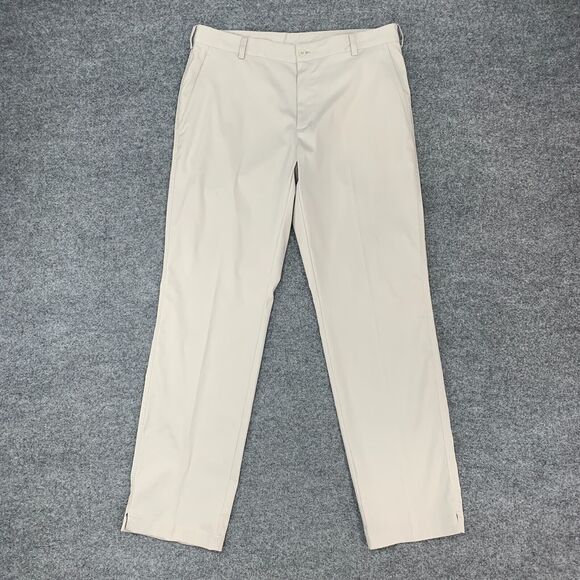 Nike Golf Pants Mens 34 Beige Dri Fit Tech Flat Front Quick Dry Performance - Picture 2 of 15